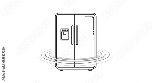 Modern Refrigerator with Water Dispenser and Vibration Effect
