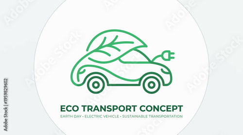 Eco Transport Concept Celebrating Earth Day with Electric Vehicles and Sustainable Transportation Solutions