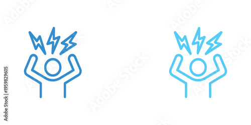 Anxiety icon for apps showing mental health concept, stress management and emotional support symbol for mobile application ui design template.