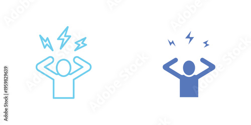 Anxiety icon for apps showing mental health concept, stress management and emotional support symbol for mobile application ui design template.