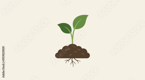 Fresh green sprout emerges from fertile soil, symbolizing vital growth, new beginnings, and environmental recovery, a perfect representation for Earth Day and planet rejuvenation