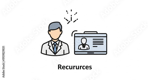 Human Resources Illustration - Employee Management and Organizational Structure.