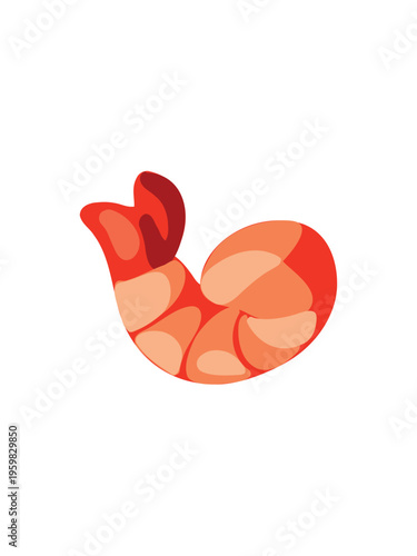 peeled red shrimp isolated on clean white background