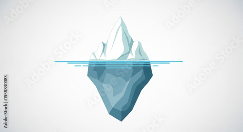 Iceberg Illustration - A Visual Representation of Hidden Depths.