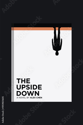 A book cover with a person hanging from a ceiling Vector