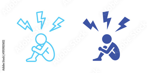 Anxiety icon for web designs showing mental health concept, stress management and emotional support symbol, editable pictogram for ui and digital platforms.