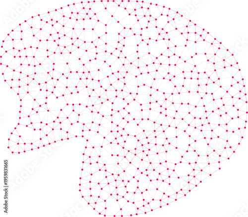 Human brain network polygon lines structure abstract neural connection illustration
