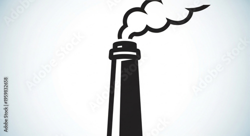Industrial Chimney Spewing Smoke - A Symbol of Pollution and Environmental Concerns.