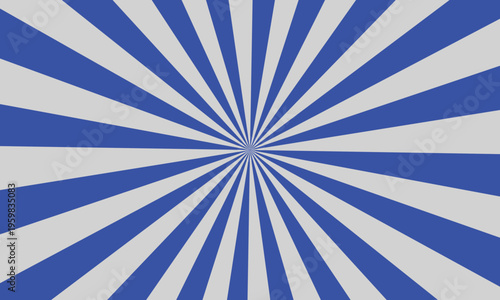 A muted sunburst pattern features alternating light gray and soft blue rays converging visually in the center
