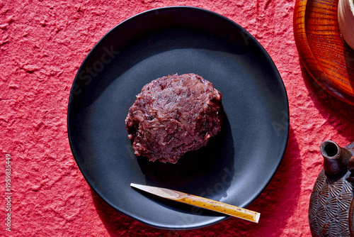 Photos Ohagi / Botamochi (おはぎ/ぼたもち) - Japanese Sweet Rice Balls on Plate