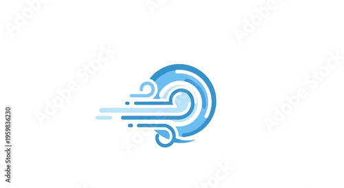 Abstract illustration of wind energy concept, showing movement and circular design perfectly