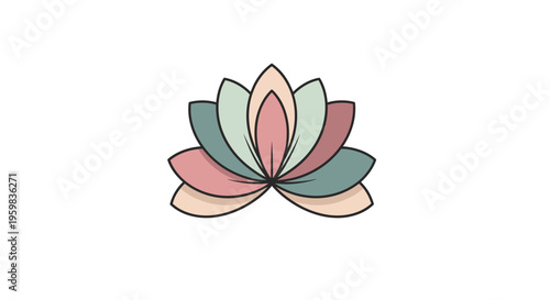 Colorful lotus flower graphic, perfect for design templates and branding purposes without any issues