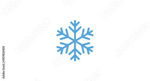 Iconic Snowflake Design on a White Background Depicting Winter and Cold Weather