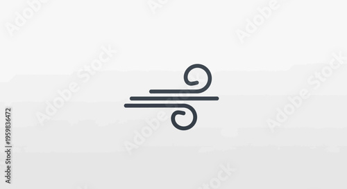 Minimalist graphic of wind or airflow icon for design and conceptual applications