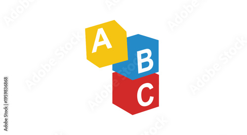 Colorful ABC blocks illustration showing learning, education, and early childhood concepts