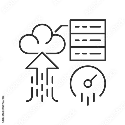 Cloud Server Upload Speed Performance Icon