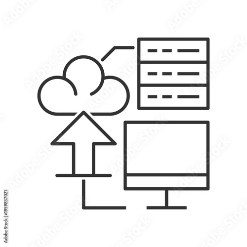 Computer Cloud Server Upload Icon
