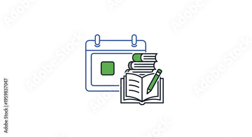 Illustration depicting schedule, learning, study, and the value of planning effectively