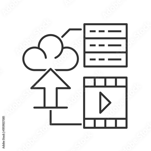 Cloud Video and File Upload Icon