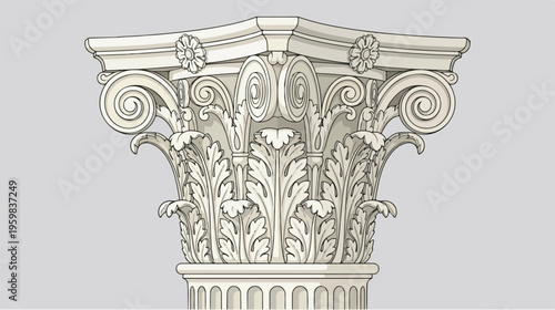 Ancient Greek Architectural Column Capital.