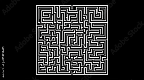 Black and white maze puzzle.