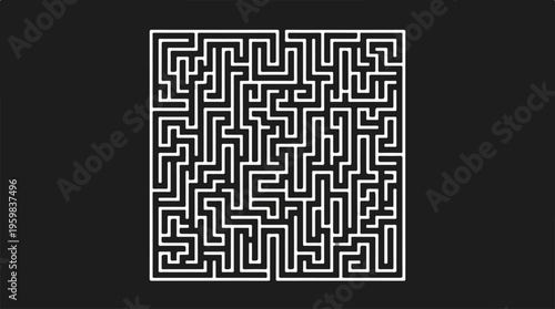 Black and white maze puzzle.
