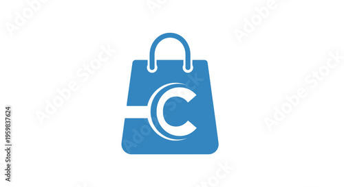 Clean and Minimalist Shopping Bag Logo Featuring the Letter C for Online Retail