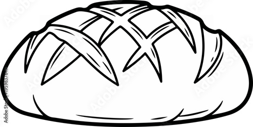 Boule bread illustration.