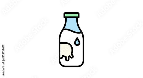 Iconic depiction of a milk bottle featuring an udder, perfect for dairy product visuals