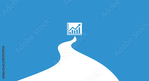 Flat minimalist illustration of corporate long term financial vision b