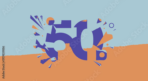 Fifty Five Percent Off Sale Sign.