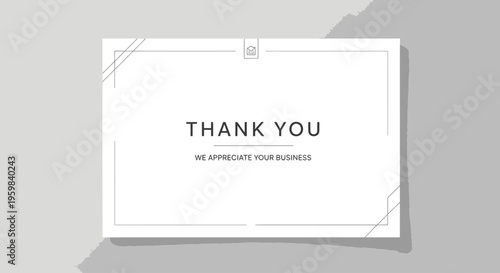 White thank you business appreciation card.