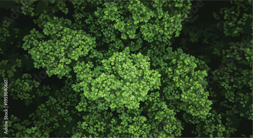 Aerial View of Lush Green Tree Canopy Vector Background