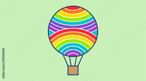 Colorful Hot Air Balloon Ride.