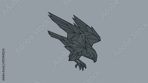 Dark Gray Eagle Bird Silhouette.