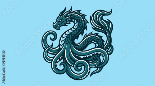 Dragon Mythical Creature Design Element.