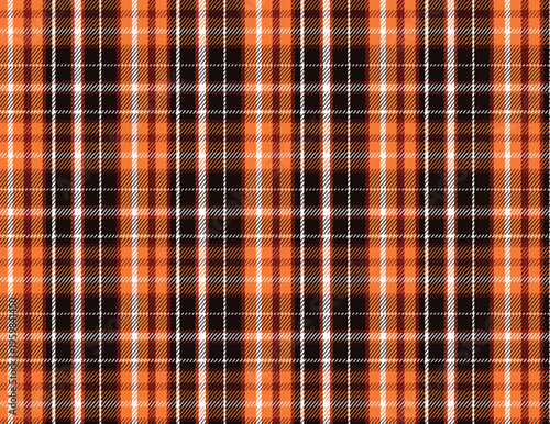 Orange brown tartan plaid seamless pattern, classic check fabric texture background for autumn fashion design
