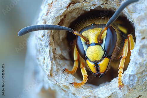 A hornet in a nest.