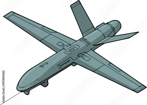 Photos Isolated Isometric loitering munition