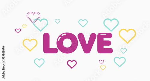 Love Hearts Symbol Valentines Day.