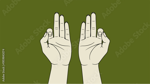 Hands with Fingers Spread Wide.