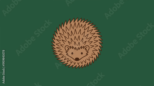 Hedgehog Face Closeup Illustration.