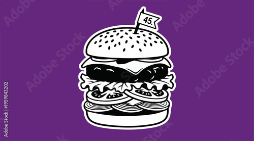 Illustration of a hamburger.