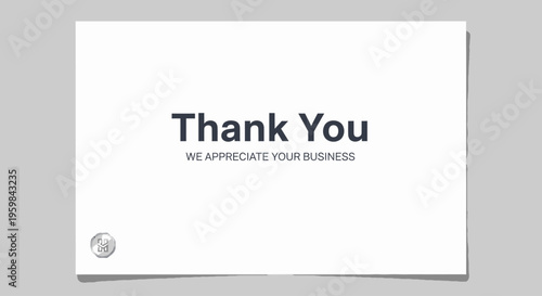 White thank you business appreciation card.