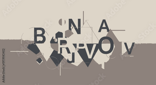 Typography Letters in Disarray Closeup.