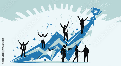 Business people celebrating success together.