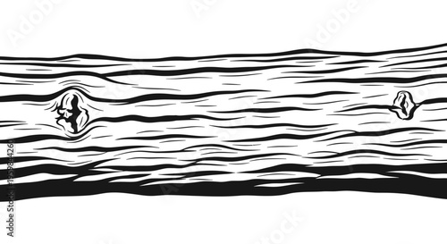 Abstract wood grain texture in black and white hand-drawn style.