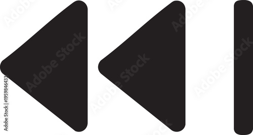 Black play buttons icons on white background for media navigation