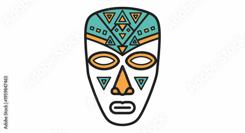 Decorative tribal face mask design 2.