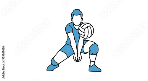 Female volleyball player in action pose.